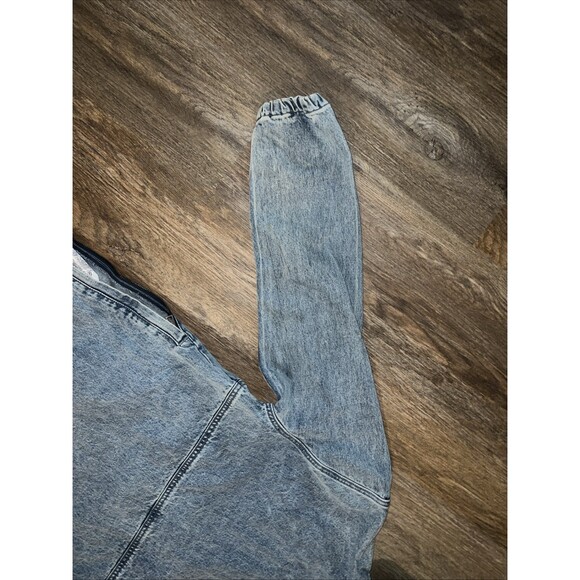 Vintage Guess Denim Quarter zip Pullover Sz Large Light Wash 80s/90s - Picture 8 of 14